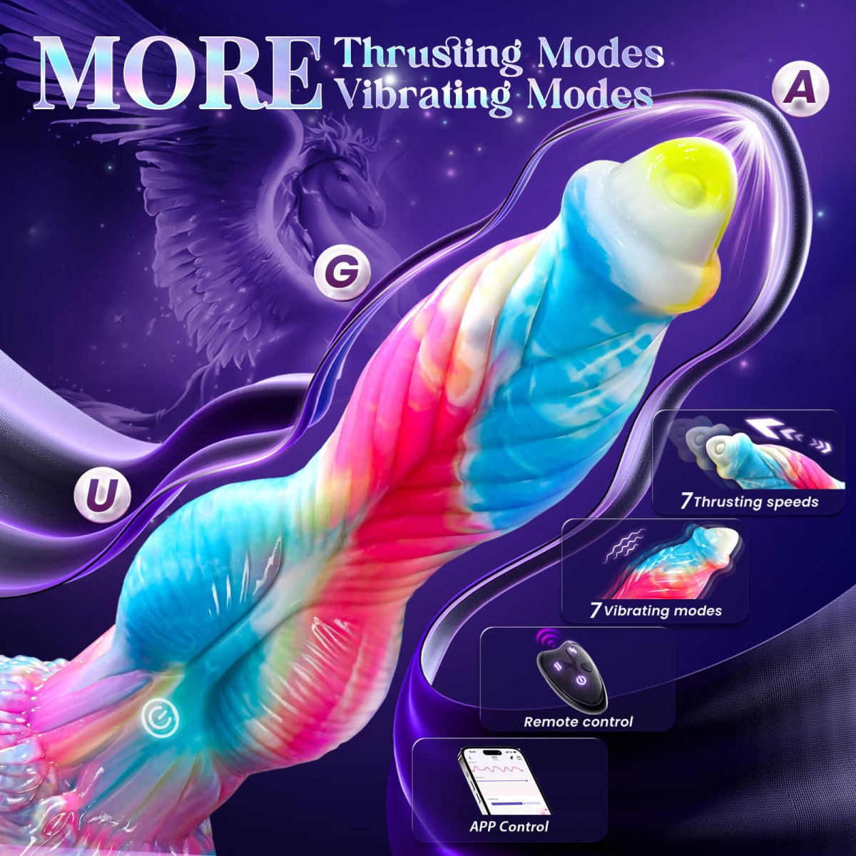 10.2 inch Fantastic 3 in 1 Realistic Huge dildo Vibrator Sex Toy - App Control - Sohimi