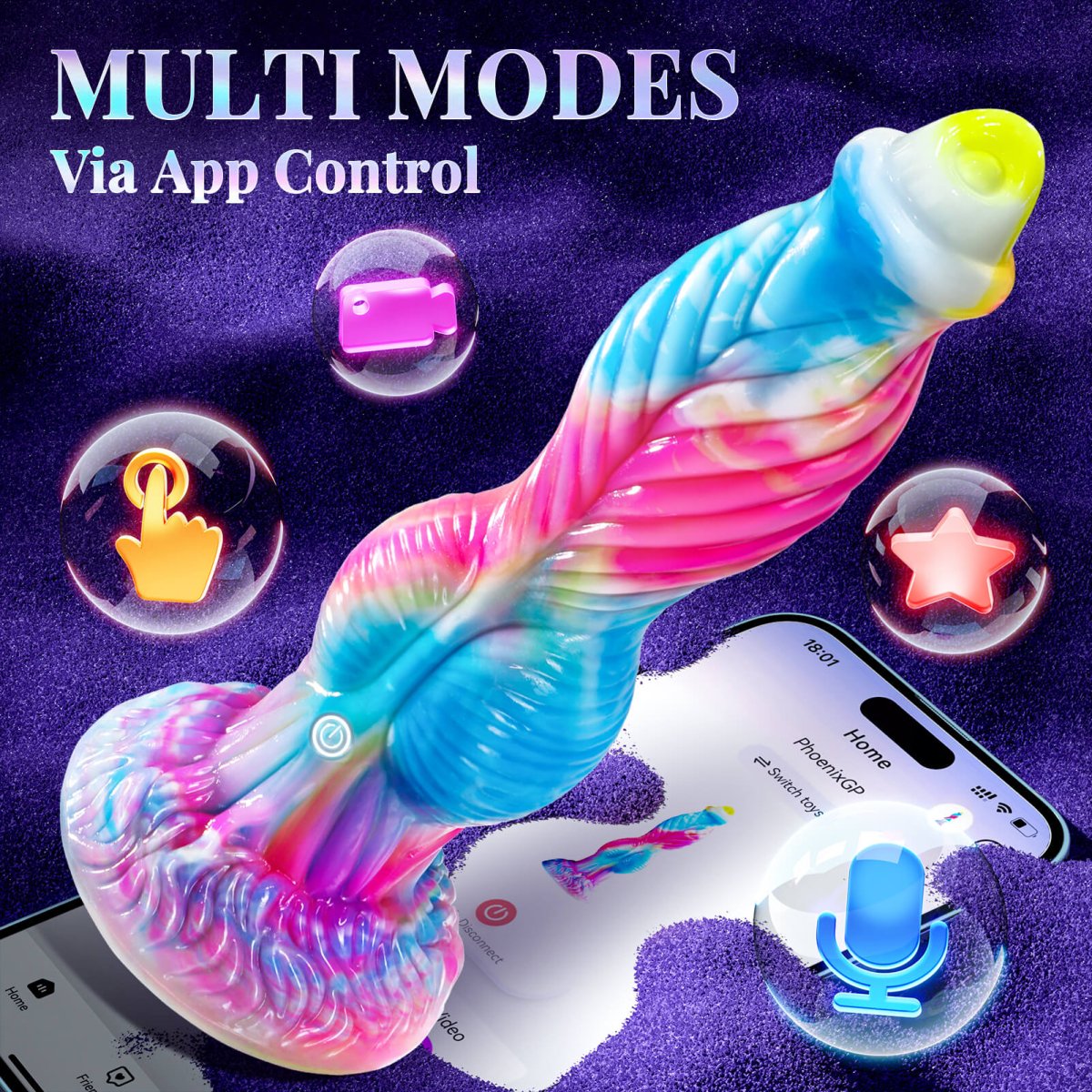 10.2 inch Fantastic 3 in 1 Realistic Huge dildo Vibrator Sex Toy - App Control - Sohimi