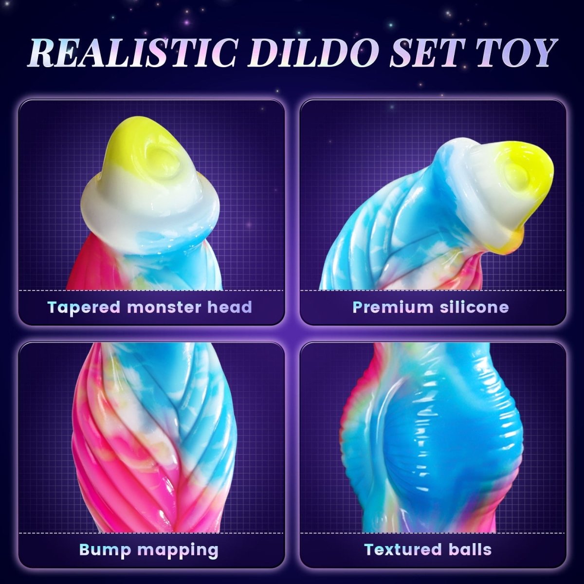 10.2 inch Fantastic 3 in 1 Realistic Huge dildo Vibrator Sex Toy - App Control - Sohimi