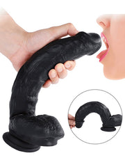 10.6 Inch Black Silicone Realistic Giant Dildo - Sohimi