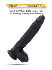 10.6 Inch Black Silicone Realistic Giant Dildo - Sohimi