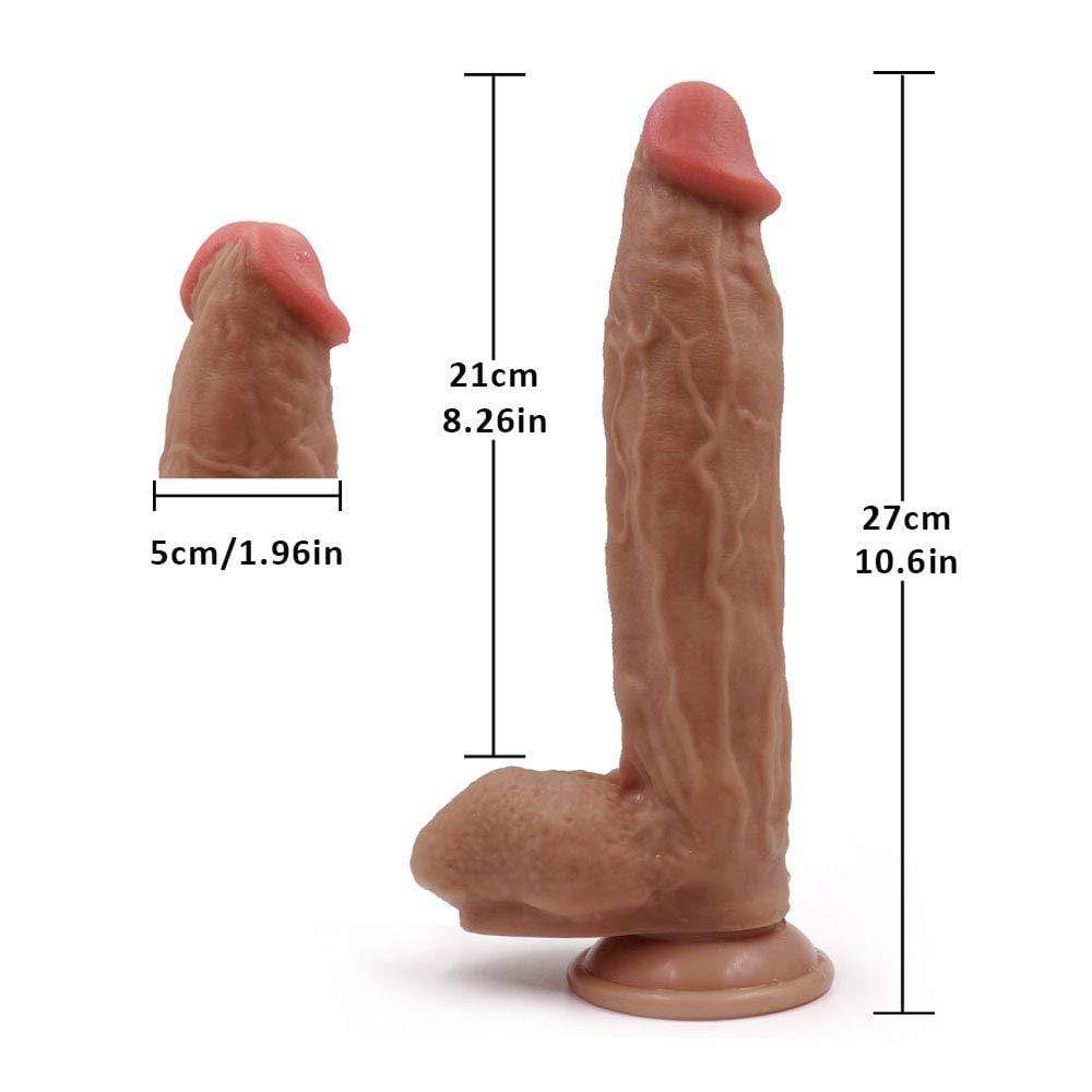 10.6in Huge Double Liquid Silicone Brown Realistic Dildo - Sohimi