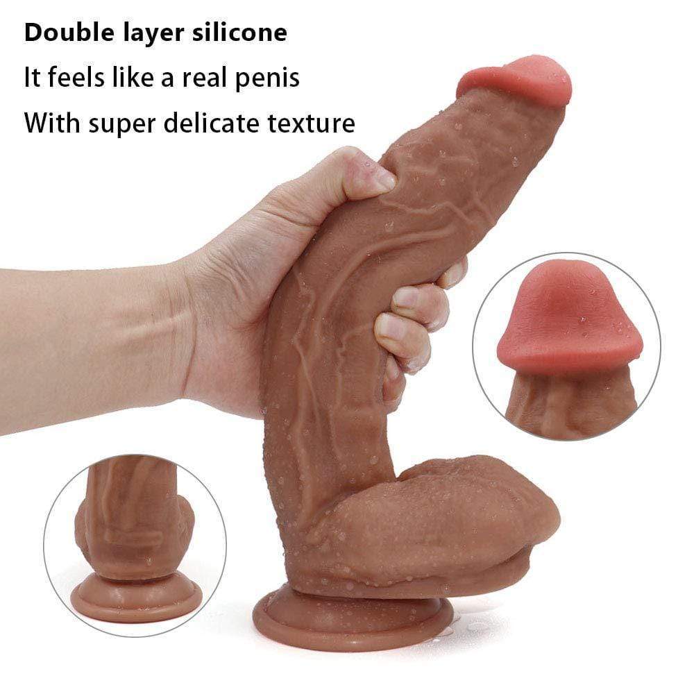 10.6in Huge Double Liquid Silicone Brown Realistic Dildo - Sohimi