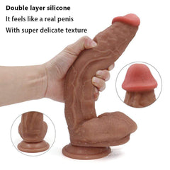 10.6in Huge Double Liquid Silicone Brown Realistic Dildo - Sohimi