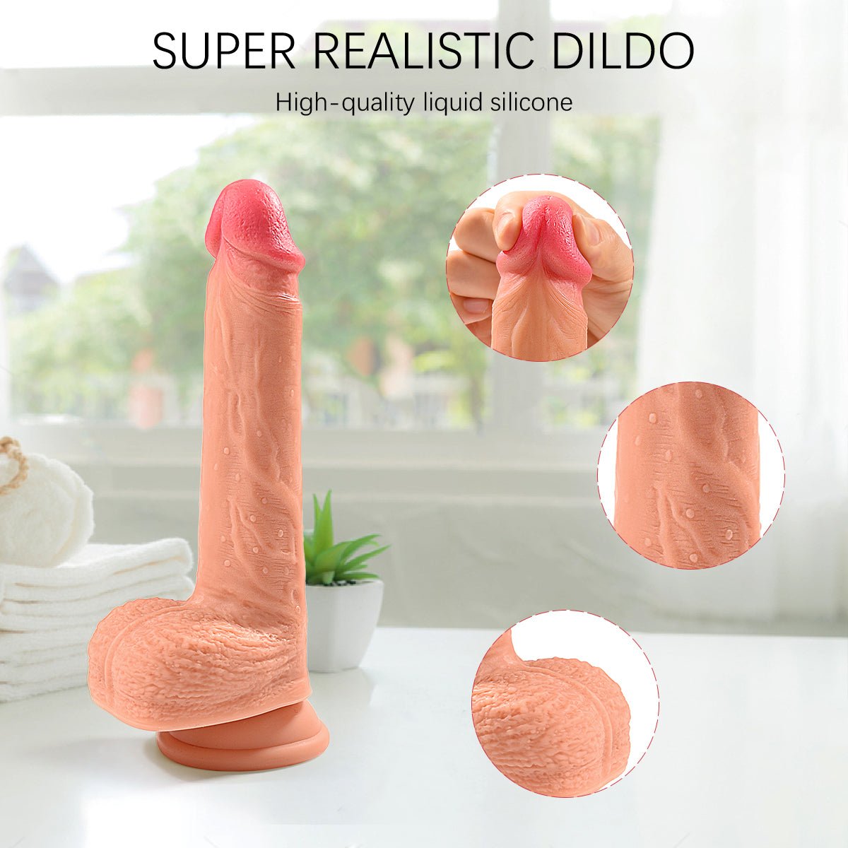 8.7in 4 in 1 Vibrating Hand - free Super Realistic Dildo - Sohimi