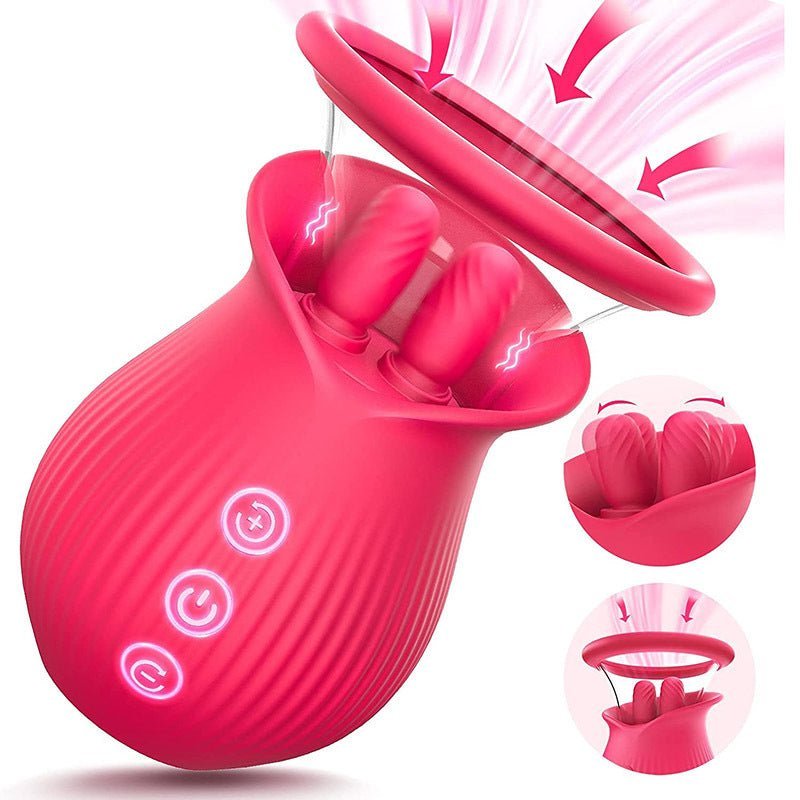 Detachable, interchangeable clitoral and nipple suckers with 3 - in - 1 vibrating