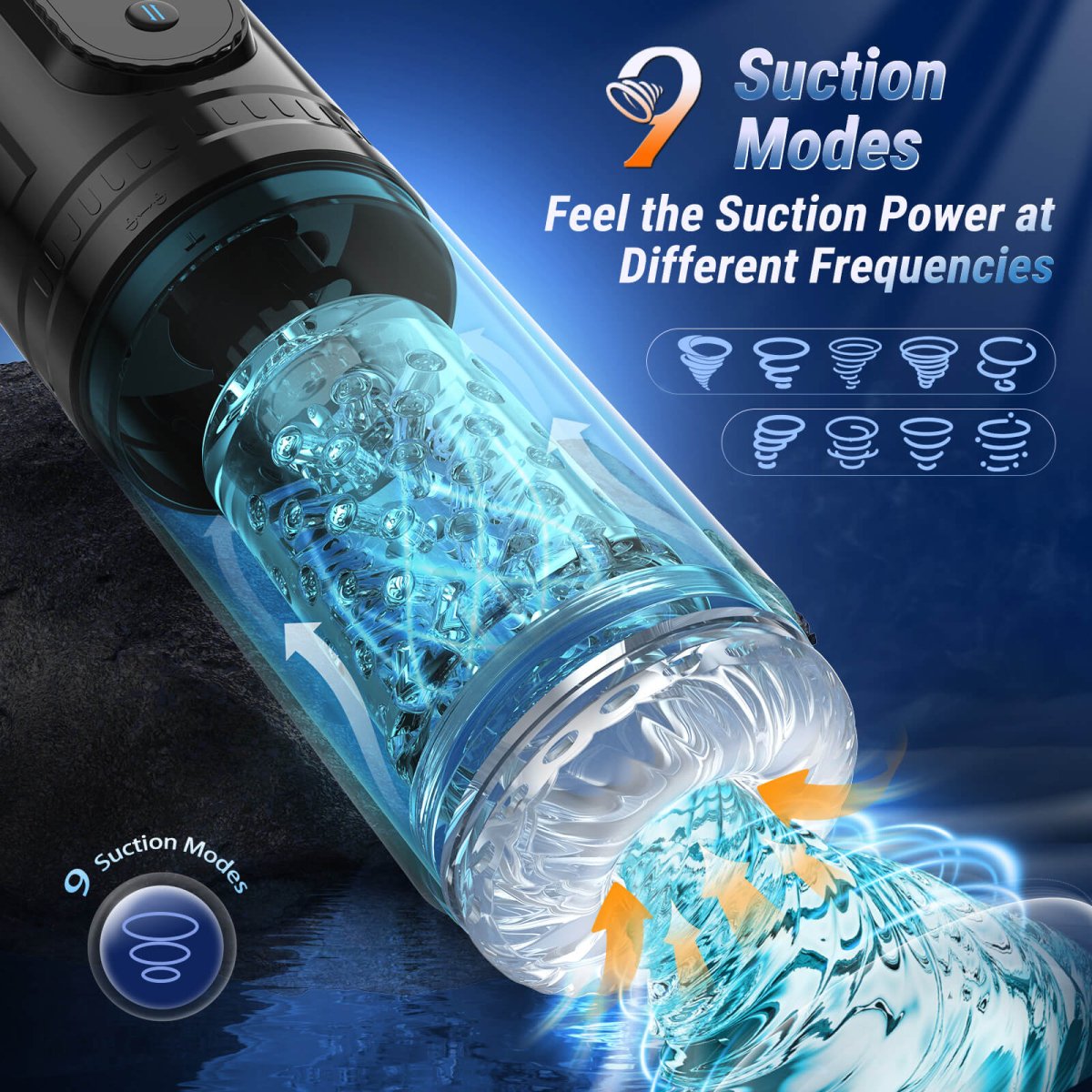 HURRICANE 2| Suction telescopic and rotating Male Sex Toy - Sohimi