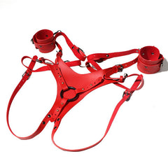 Leather Strap On Dildo Harness