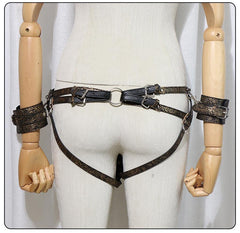 Leather Strap On Dildo Harness