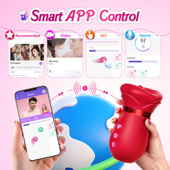 Kiss App Control Tongue Licking Multi Stimulations Mouth Vibrator