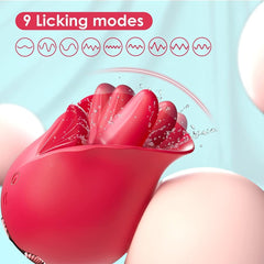 Mini Size Dual Tongue Licking Rose Vibrator For Woman