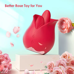 Mini Size Dual Tongue Licking Rose Vibrator For Woman