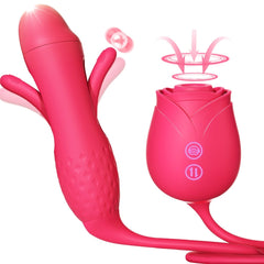 MOOLIGIRL| Upgraded Rose Female Flapping and Sucking Vibration dildo Toy