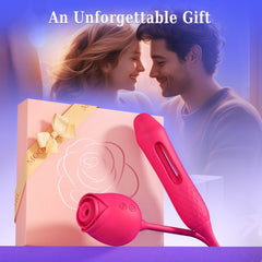 MOOLIGIRL| Upgraded Rose Female Flapping and Sucking Vibration dildo Toy