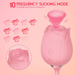 New Upgraded 3 in 1 Rose Sex Stimulator for woman with 10 Tapping Modes