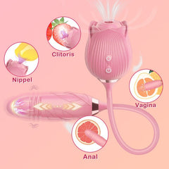 New Upgraded 3 in 1 Rose Sex Stimulator for woman with 10 Tapping Modes