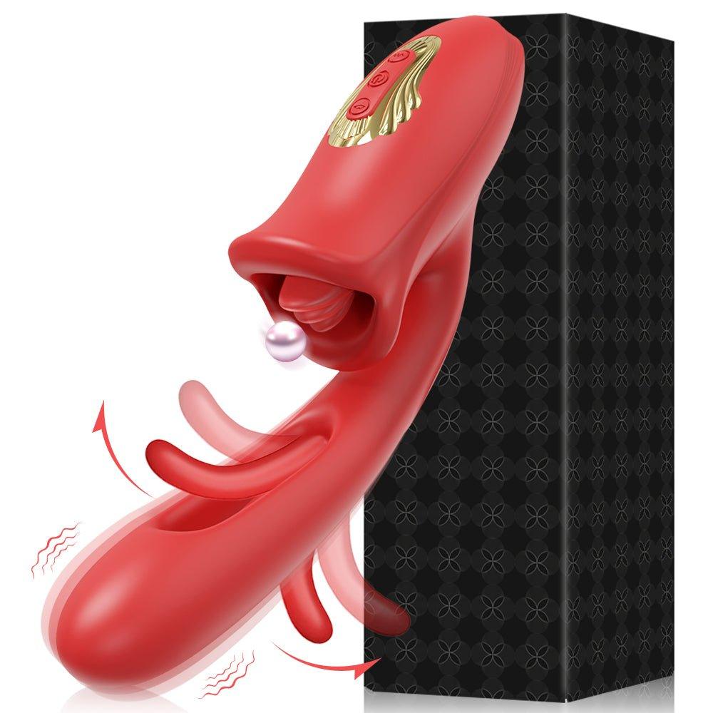 Powerful Tongue Licking Dildo Vibrator - Seductiva