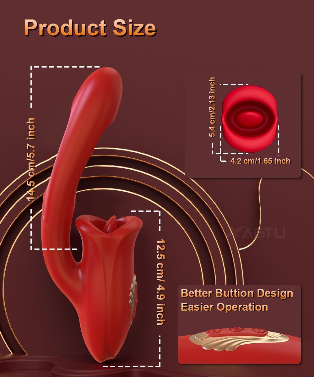 Powerful Tongue Licking Dildo Vibrator - Seductiva