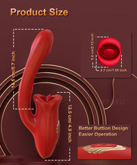 Powerful Tongue Licking Dildo Vibrator - Seductiva