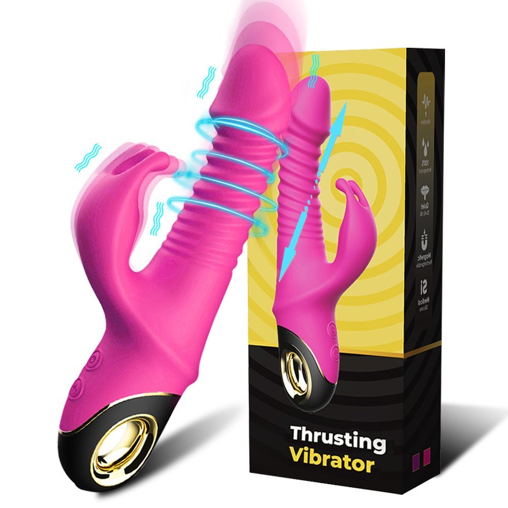 Rabbit Vibrator Automatic Telescopic Rotation G - Spot Clitoris Stimulator