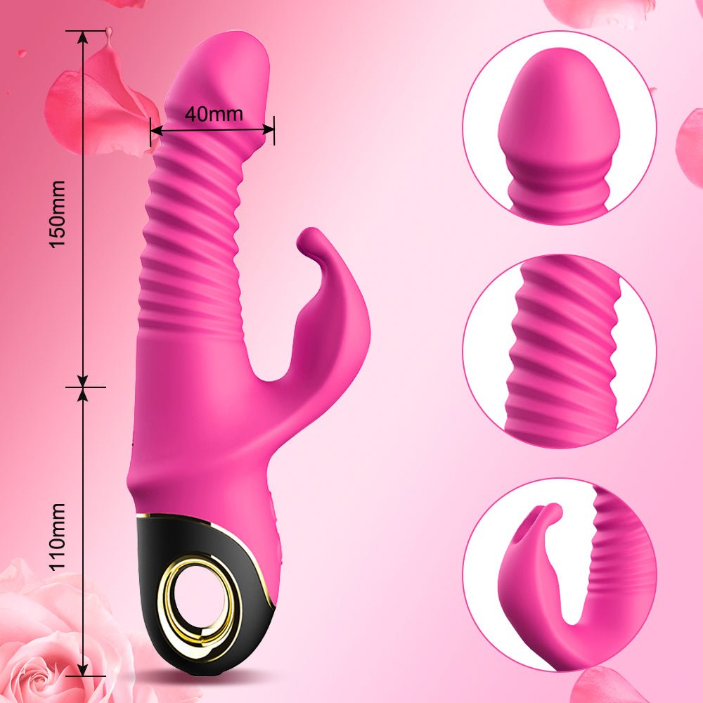 Rabbit Vibrator Automatic Telescopic Rotation G - Spot Clitoris Stimulator