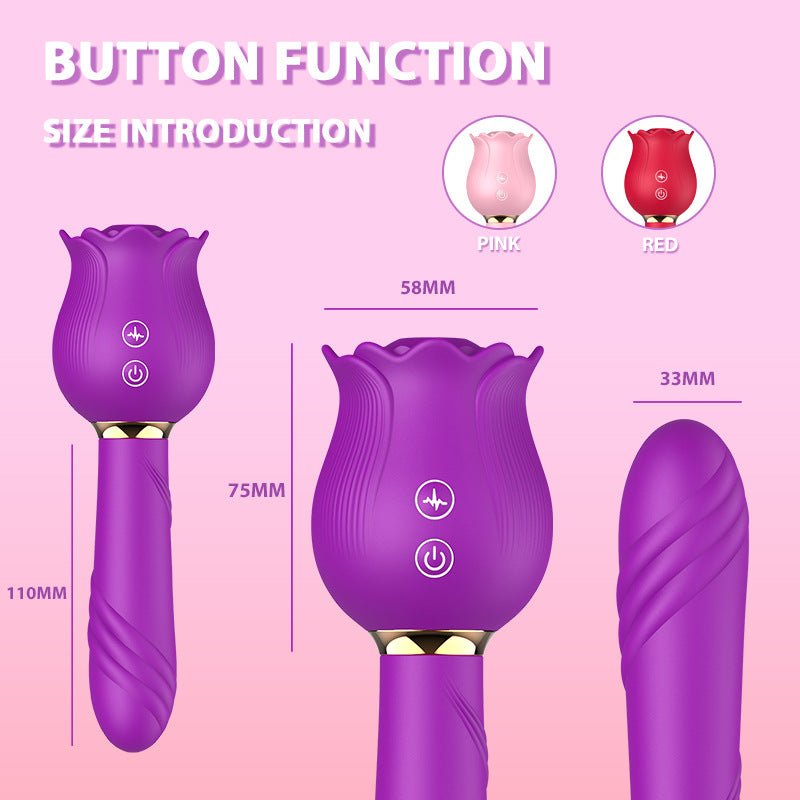 Sucking & Vibrating Rose Massager Stick