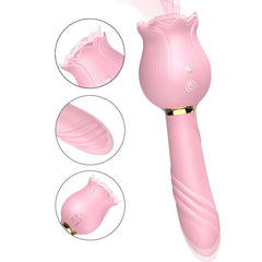 Sucking & Vibrating Rose Massager Stick