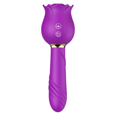 Sucking & Vibrating Rose Massager Stick