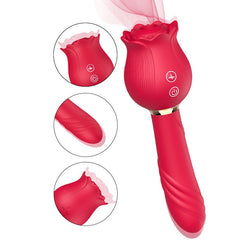 Sucking & Vibrating Rose Massager Stick