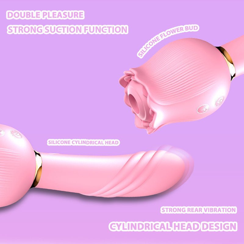 Sucking & Vibrating Rose Massager Stick