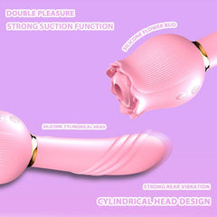 Sucking & Vibrating Rose Massager Stick