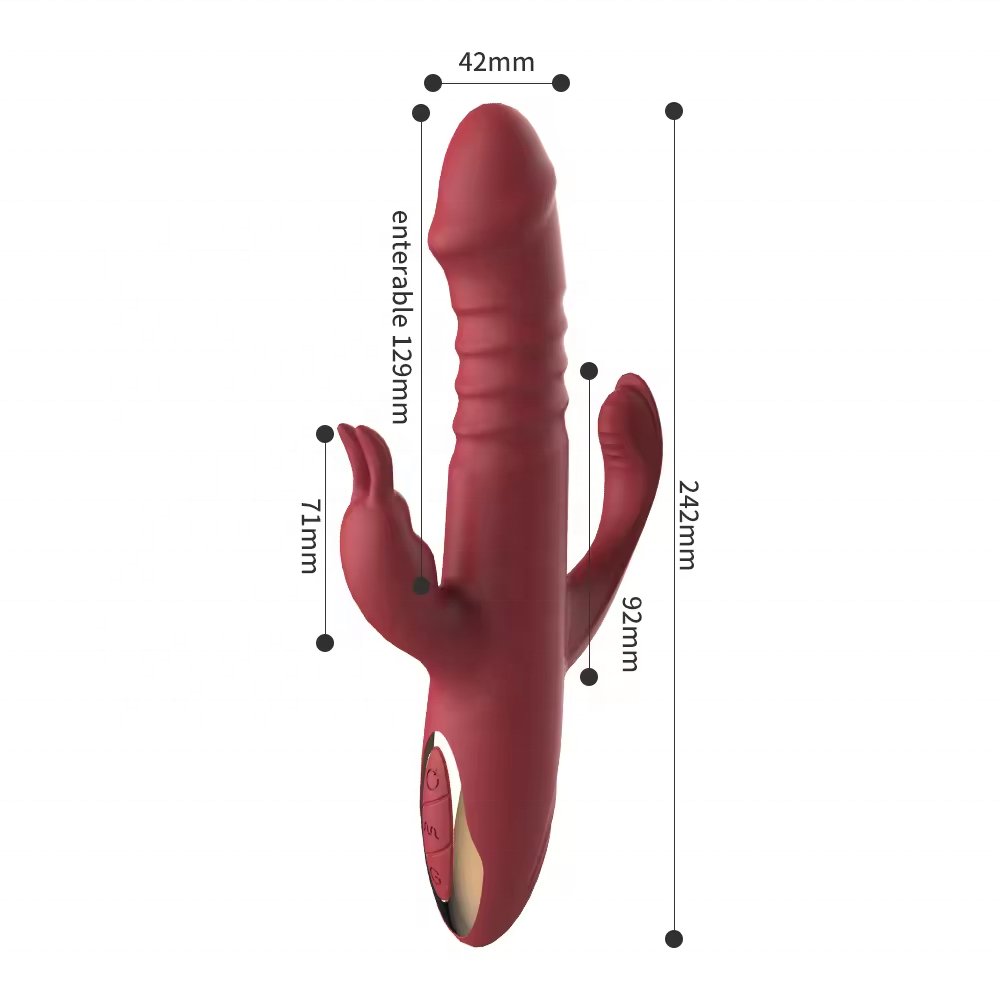 Thrusting Vibrator G Spot Clitoral Stimulator 3 in 1 Adult Rabbit Vibrator Dildo