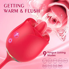 Tongue Licking and Thrusting G-Spot Massager Rose Sex Toy