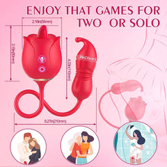 Tongue Licking and Thrusting G-Spot Massager Rose Sex Toy